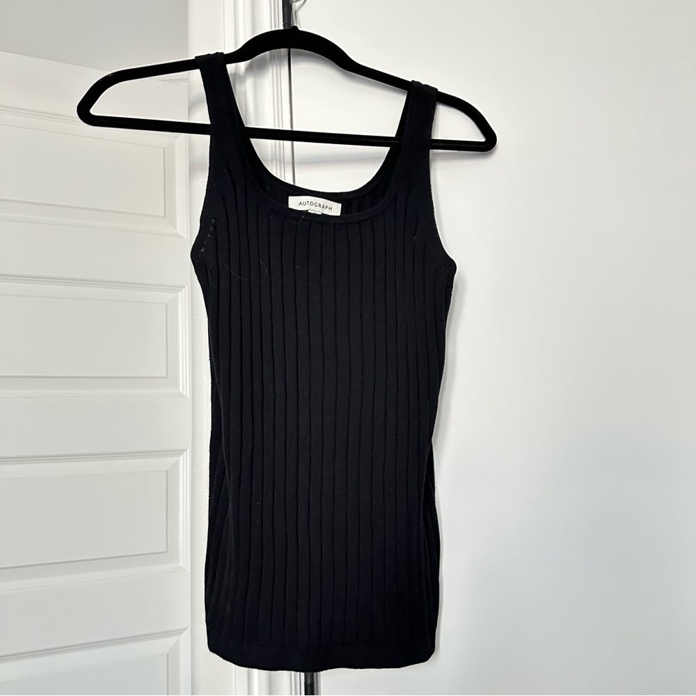 Autograph Black Ribbed Top